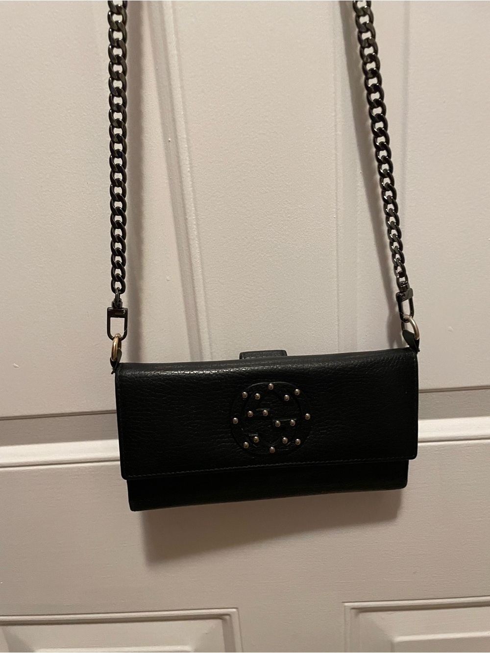 Gucci authentic Black studded interlocking GG calf leather Wallet all inclusive - Picture 13 of 17